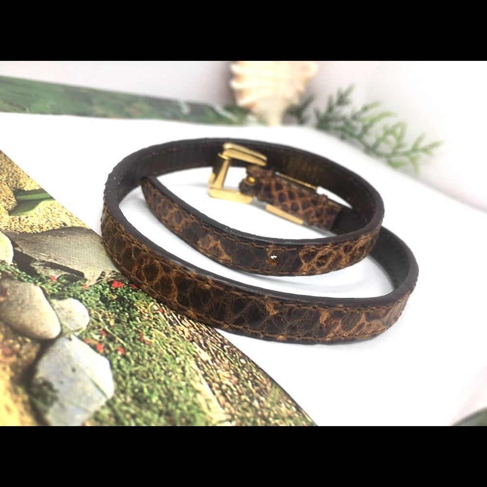 Michael Kors Brown Python Embossed Leather Wrap - image 5